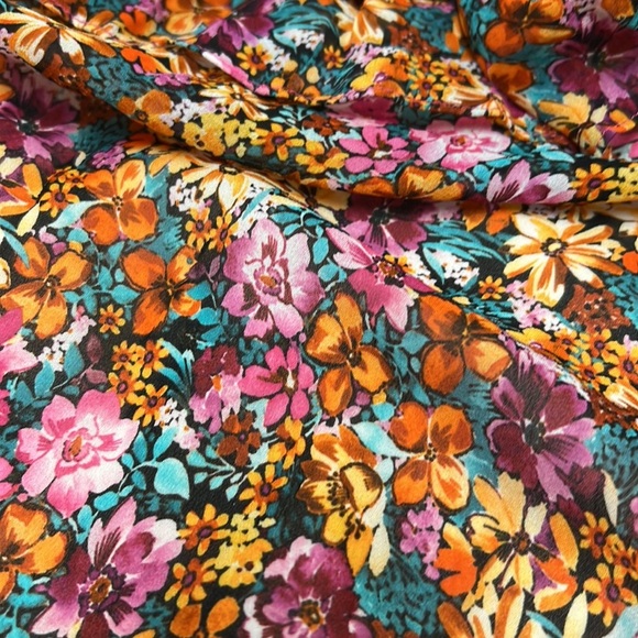 Lavender Brown Floral Flutter Sleeve Ruffled Maxi Dress - Picture 8 of 10